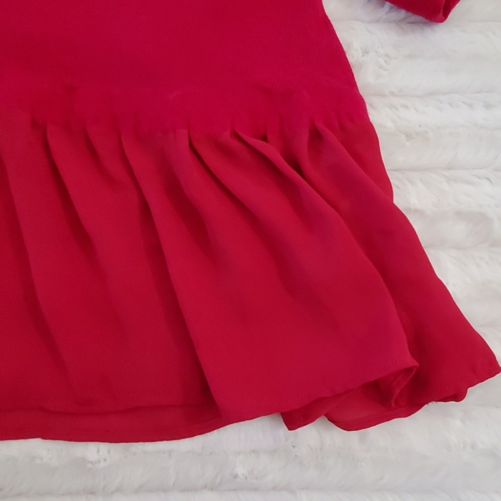 French Connection Deep red long sleeve soft v-neck top Small - Picture 7 of 8